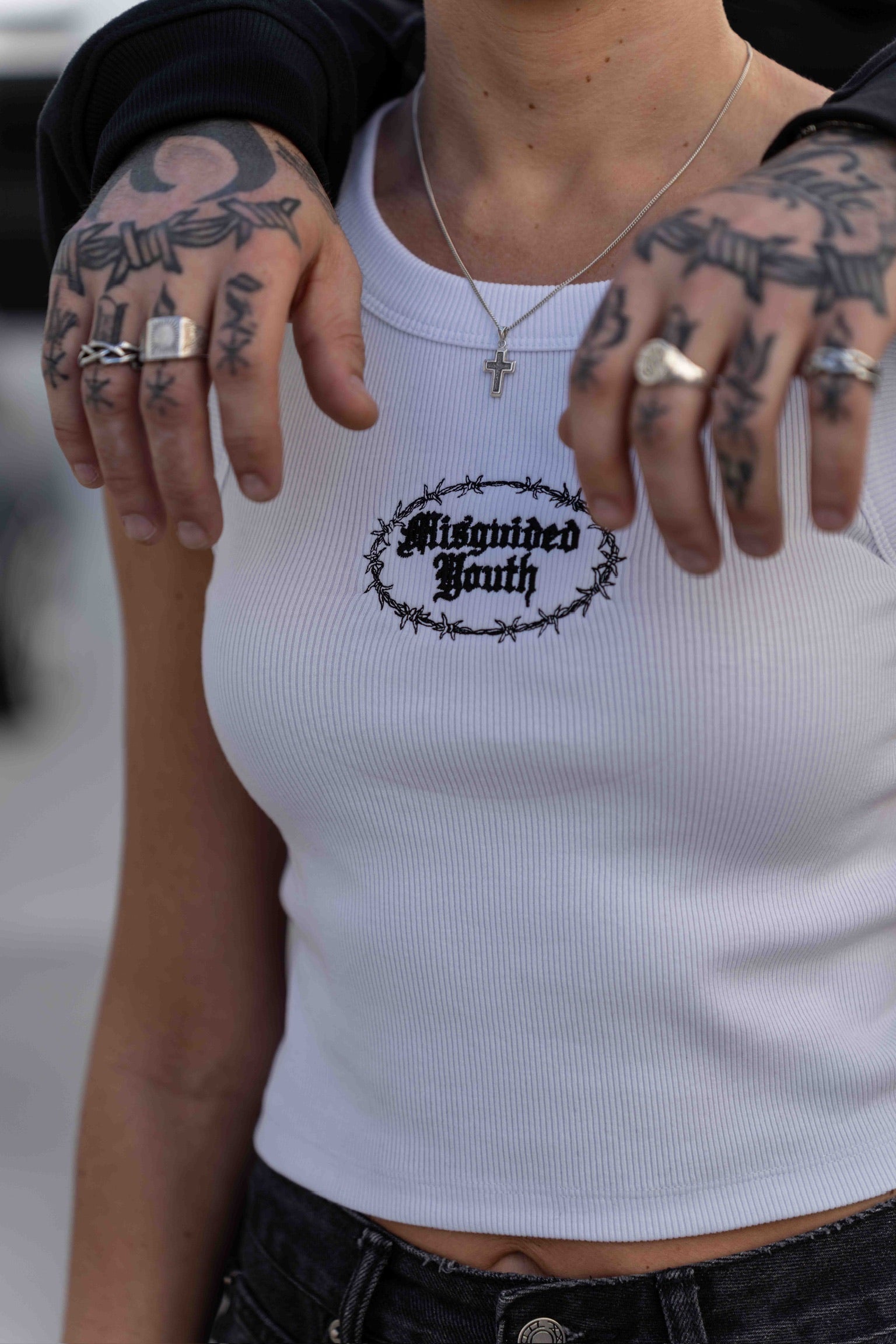 Thorn Crop Top - White